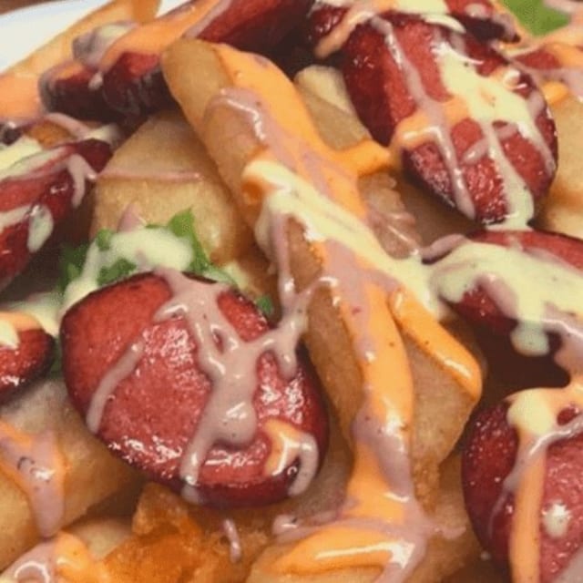 Potatoes with Hot Dog "Salchipapa".