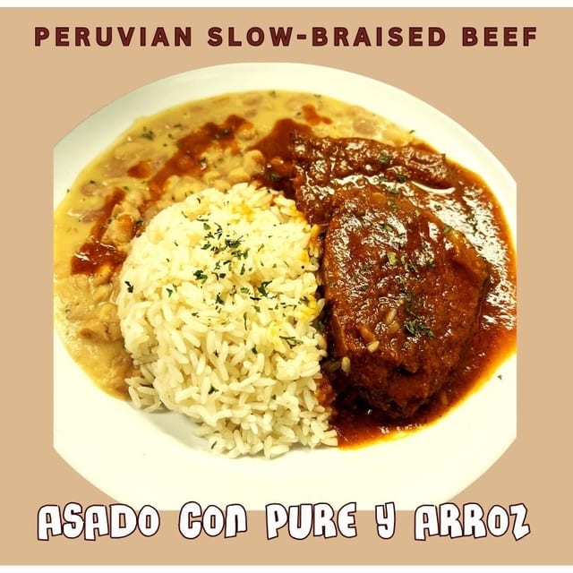 Peruvian slow-braised beef (Asado).