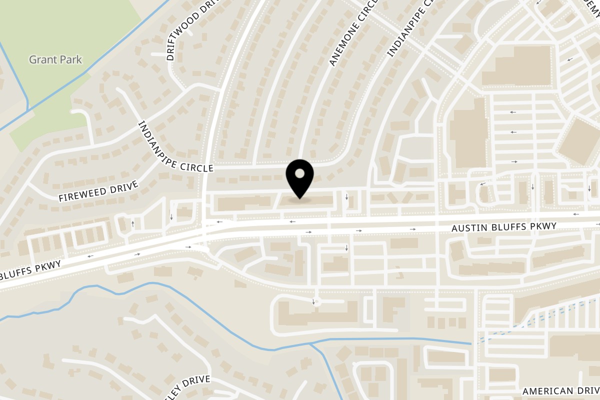 Map showing the location of Taytacha Peruvian Cuisine on 3332 Austin Bluffs Pkwy in Colorado Springs